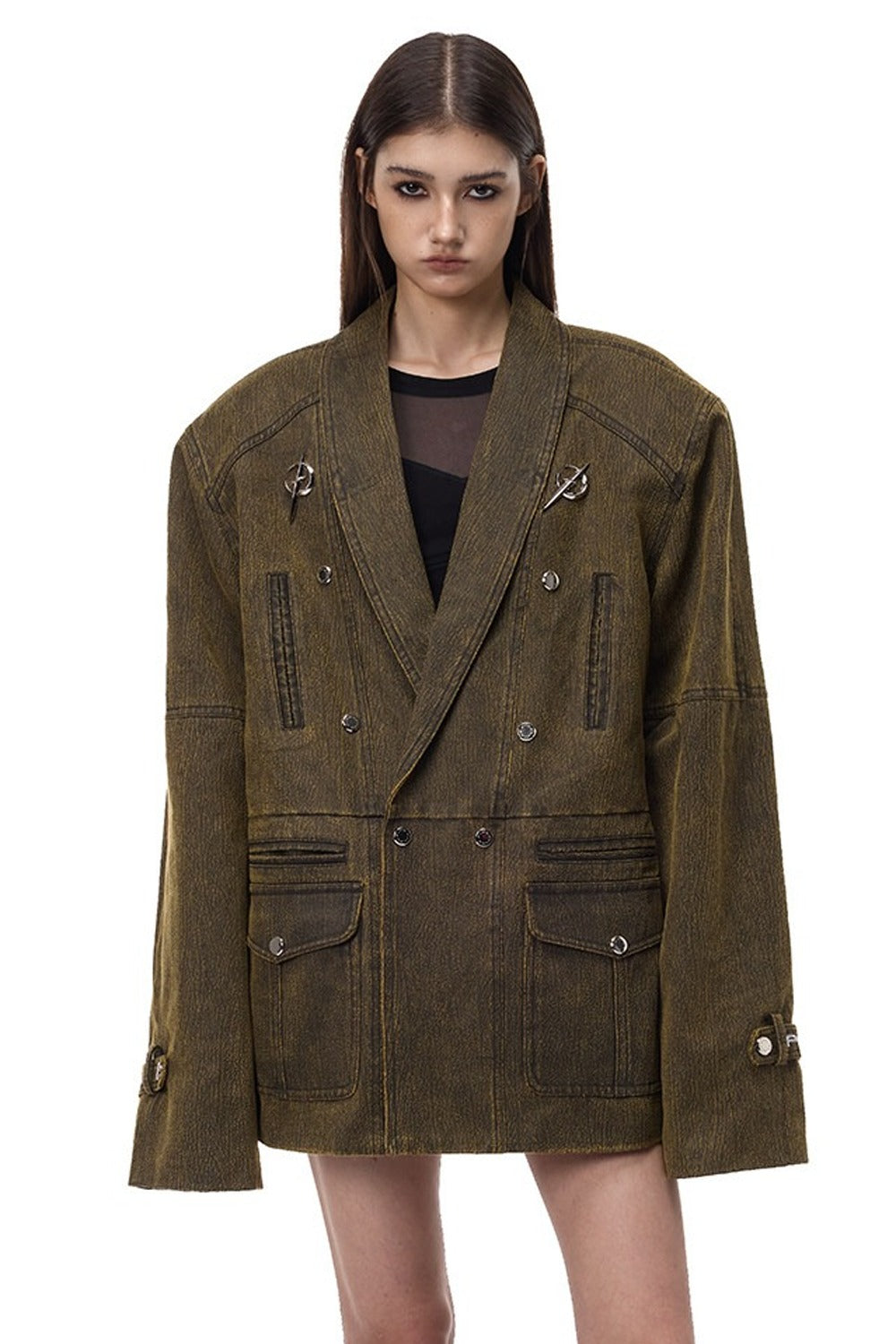 Y2K Oversized Double-Breasted Blazer