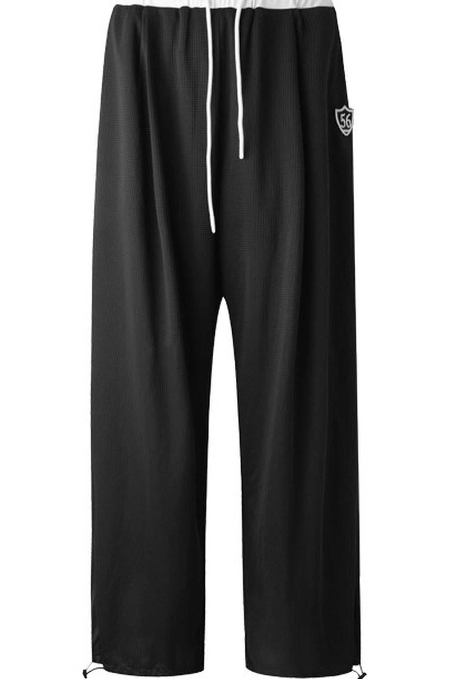 Black White Color-Block Sports Pants