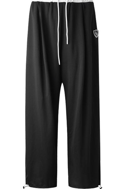 Black White Color-Block Sports Pants