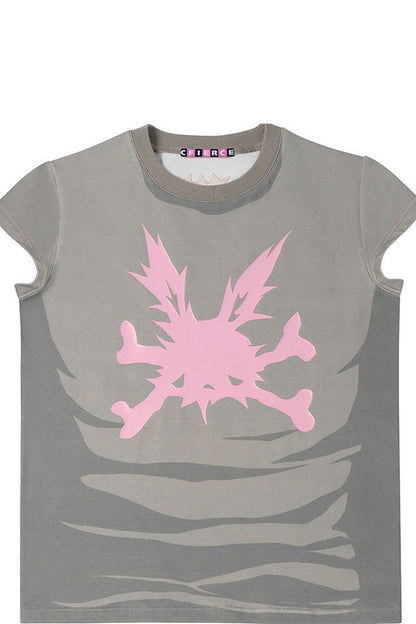 Rabbit Skull Print T-Shirt