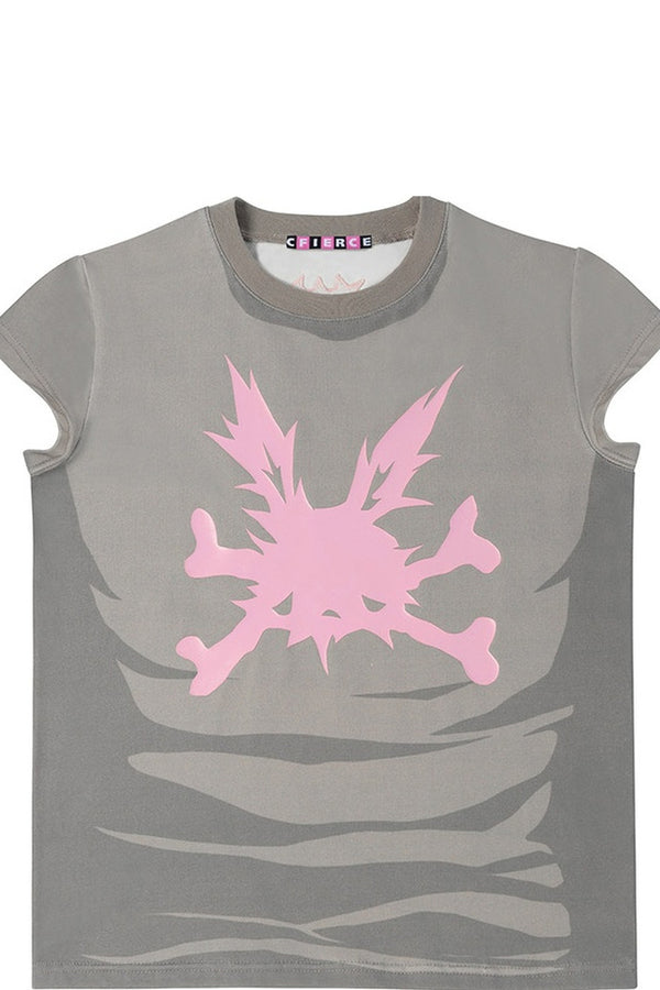 Rabbit Skull Print T-Shirt