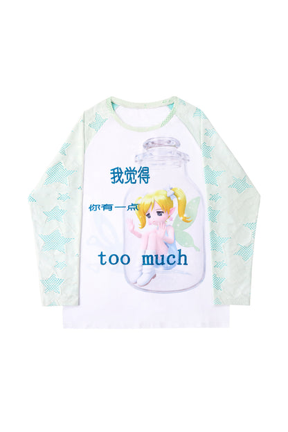 Girl Print Long-Sleeve Top
