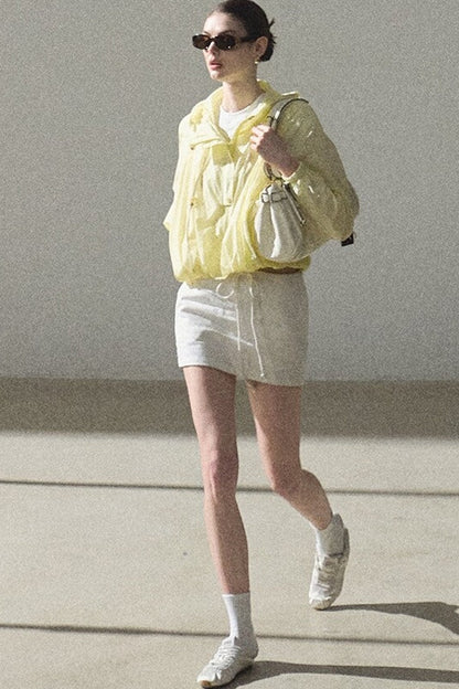 Bright Clouds Linen Skirt