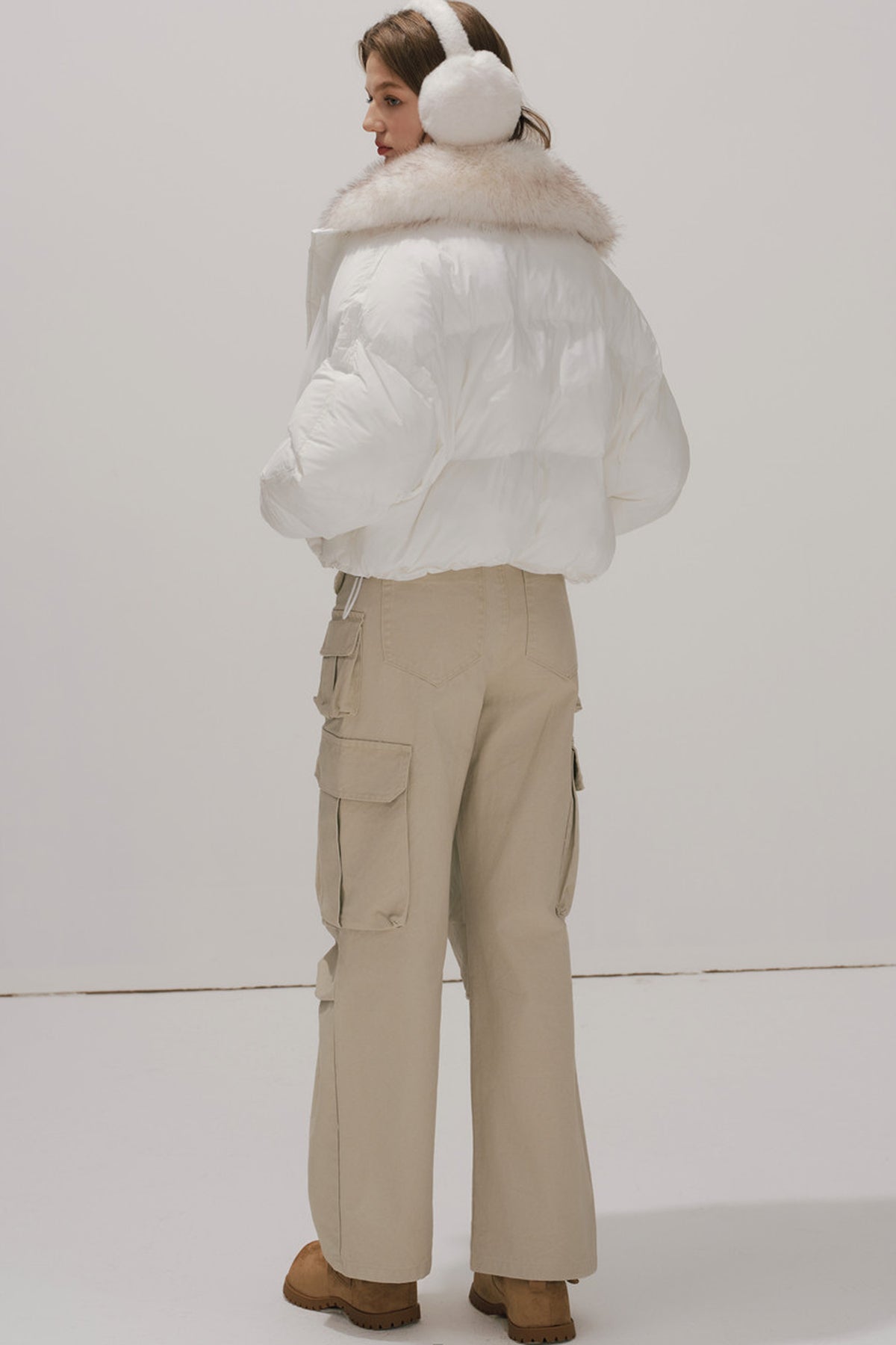 White Cotton Puffer Coat
