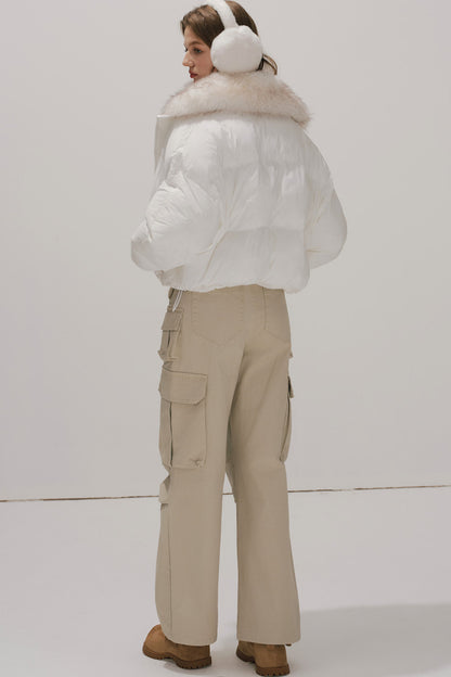 White Cotton Puffer Coat