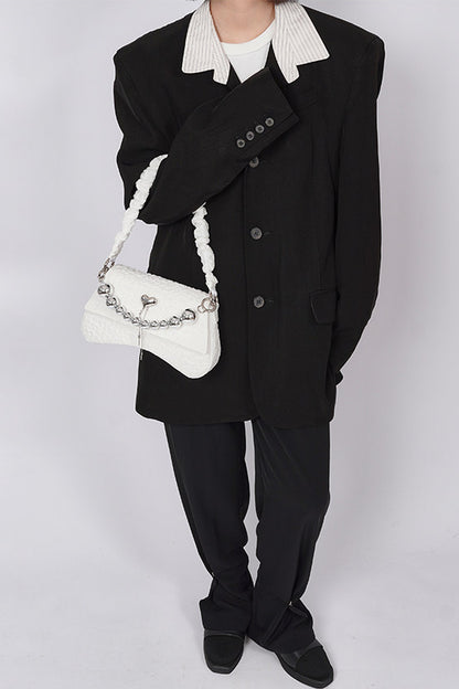 Pearl Pleated Crossbody Bag