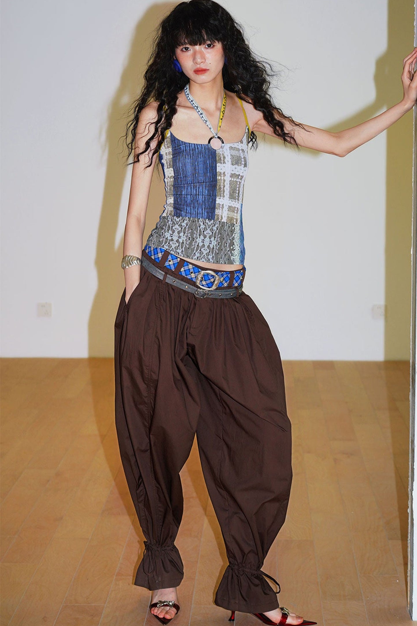 Retro Solid Color Balloon Pants