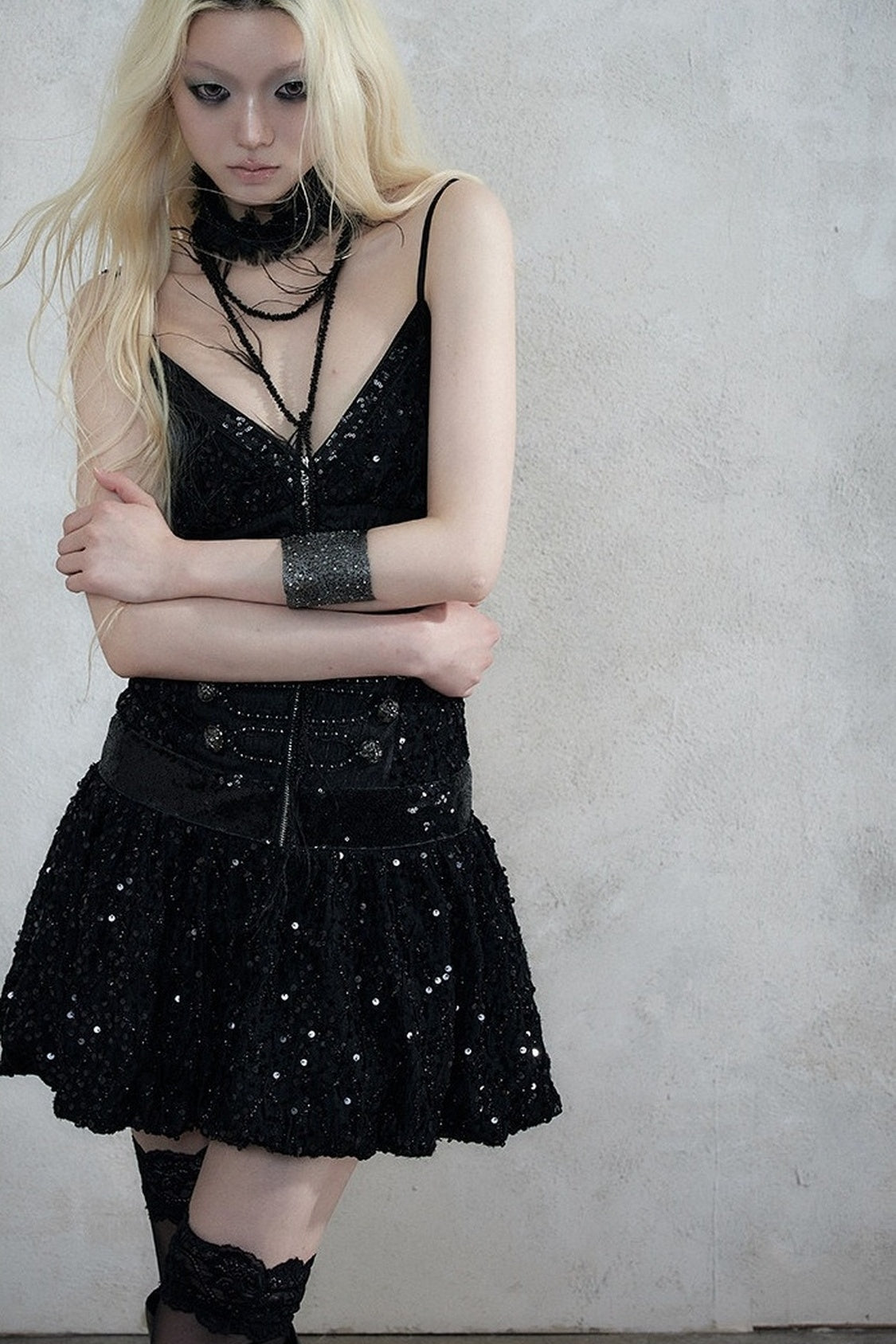 Retro Jacquard Sequin Dress