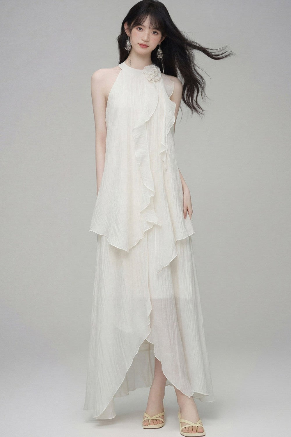 Misty Rose Halter Dress