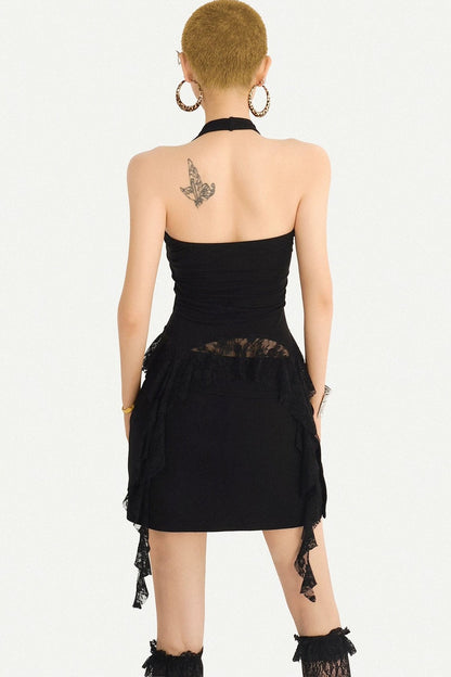 Black Letter Halter Top