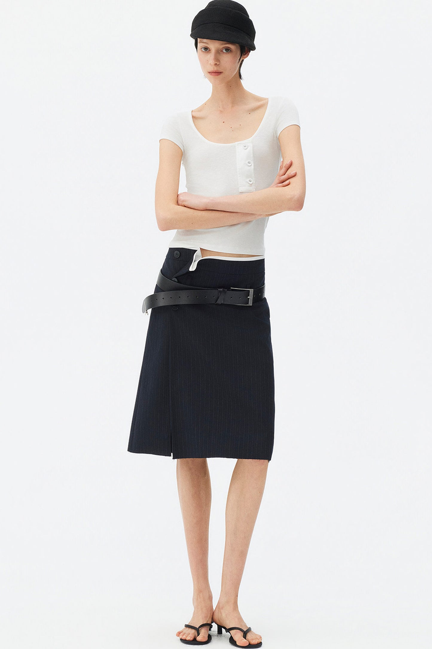 Deconstructed Asymmetrical Slit Skirt