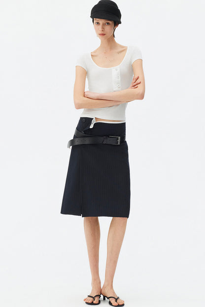 Deconstructed Asymmetrical Slit Skirt