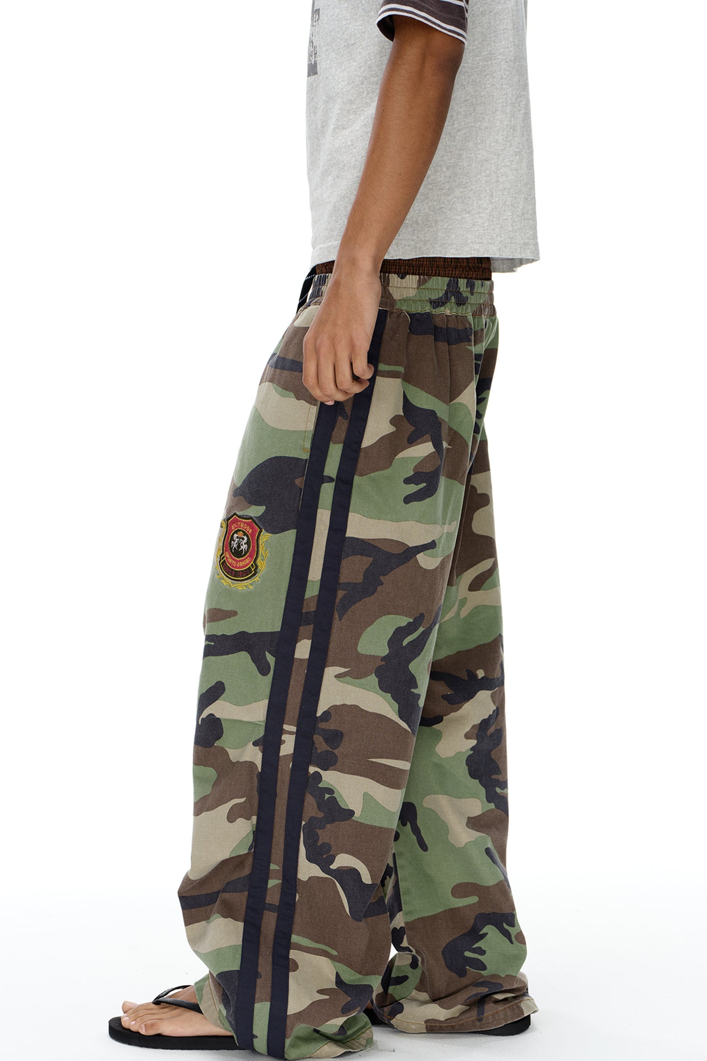 Retro Double-Waist Camouflage Pants