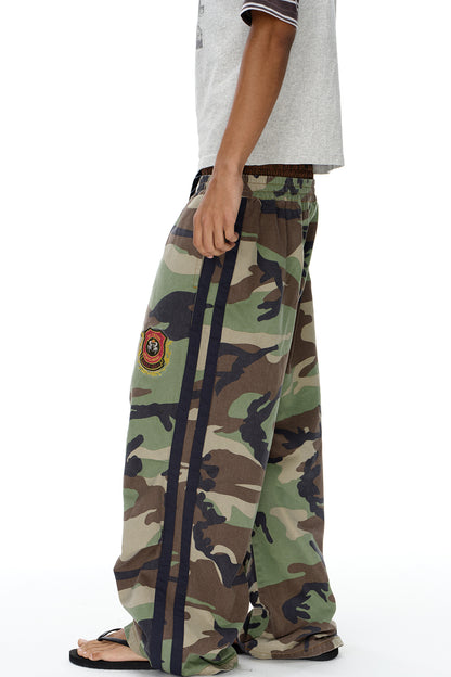 Retro Double-Waist Camouflage Pants