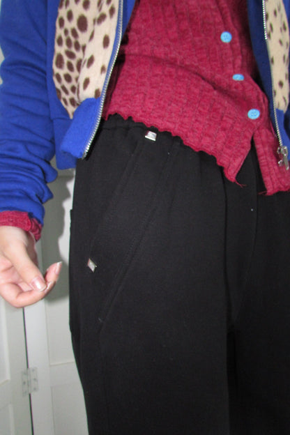 Heart Patch Wide Leg Sweatpants