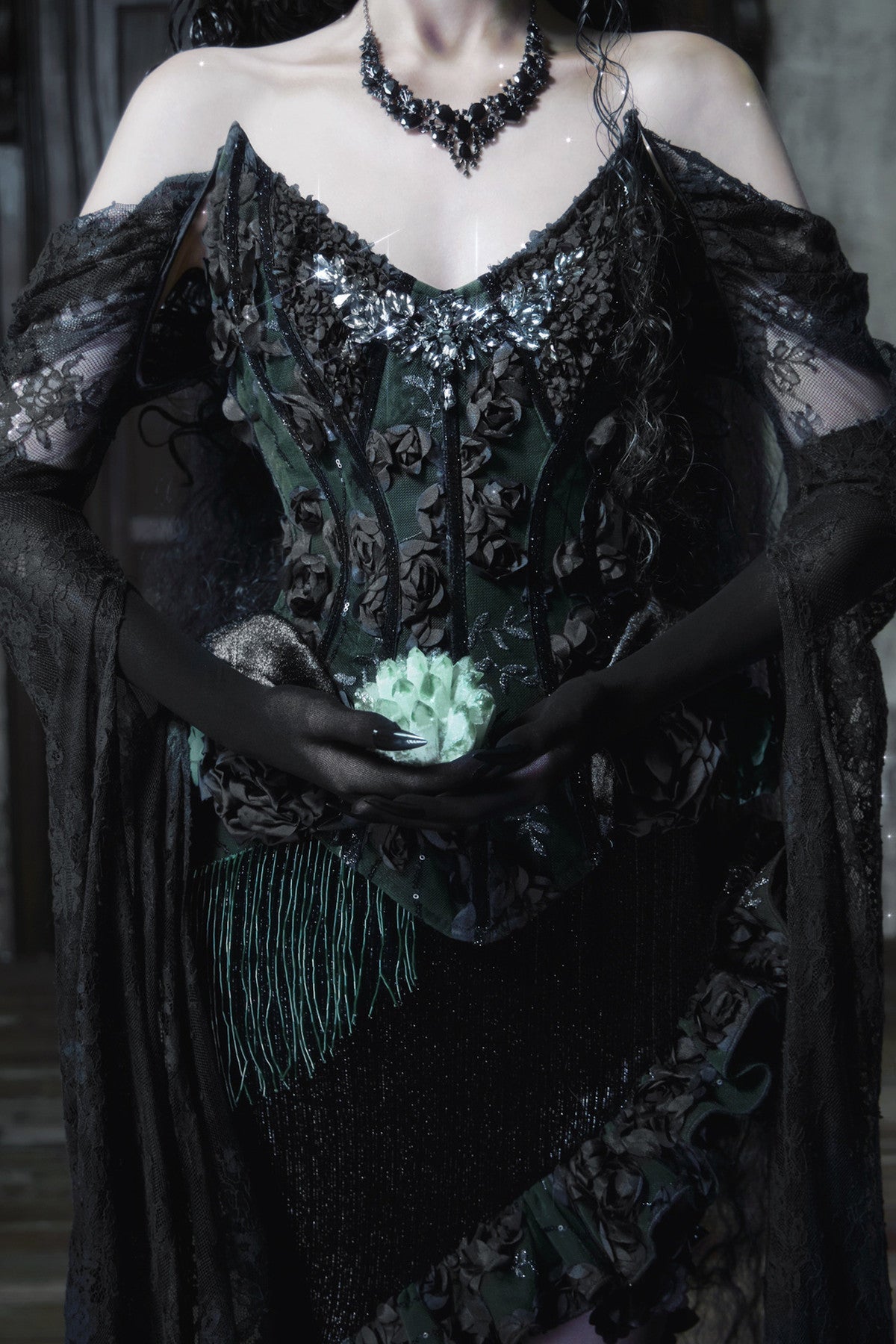 Gothic Fishbone Lace Corset Set-Up