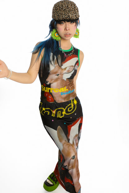 Y2K Devil Cat Print Sleeveless Tank Top