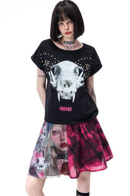 Y2K rosa karierter Rock