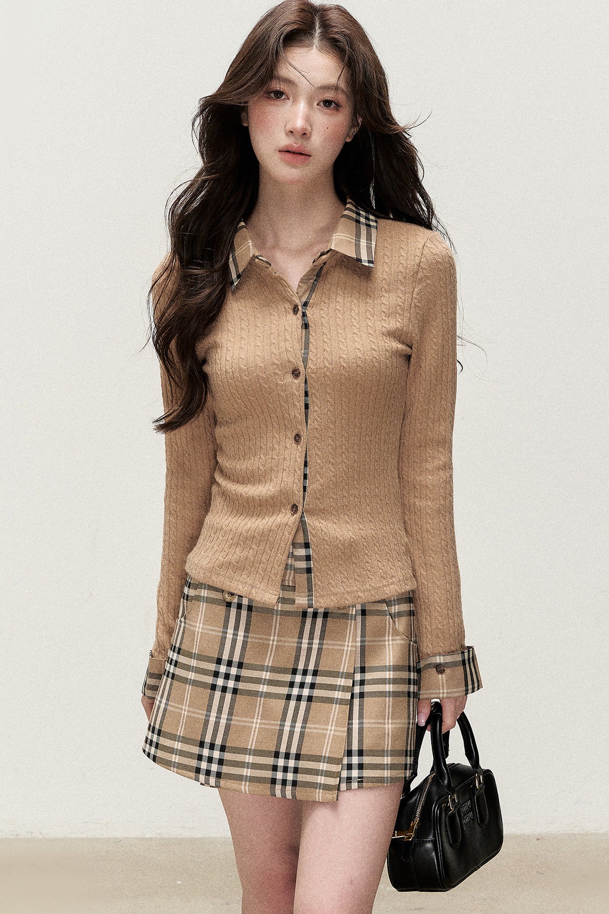 Knit Cardigan and Skirt Set-Up