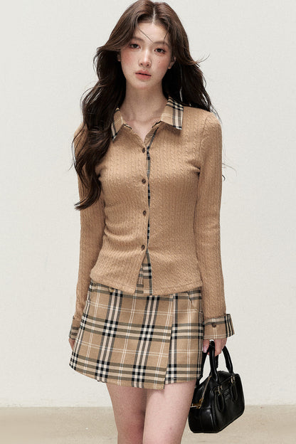 Knit Cardigan and Skirt Set-Up