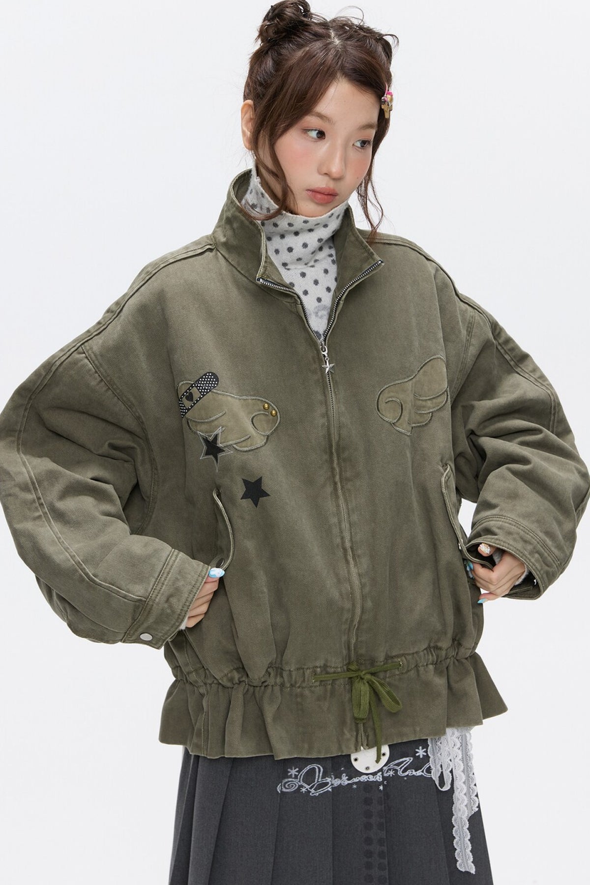 Beaded Quilted Green Jacket