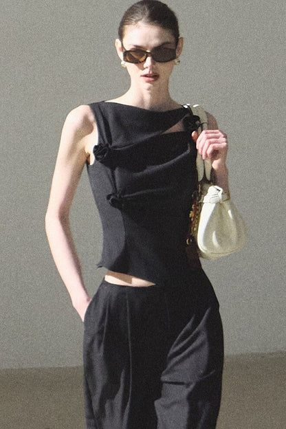One-Shoulder Lyocell Wool Camisole