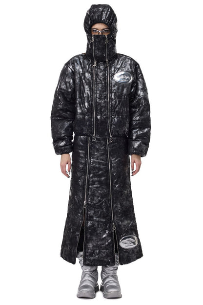 Y2K Space Black Silver Double Zipper Jacket