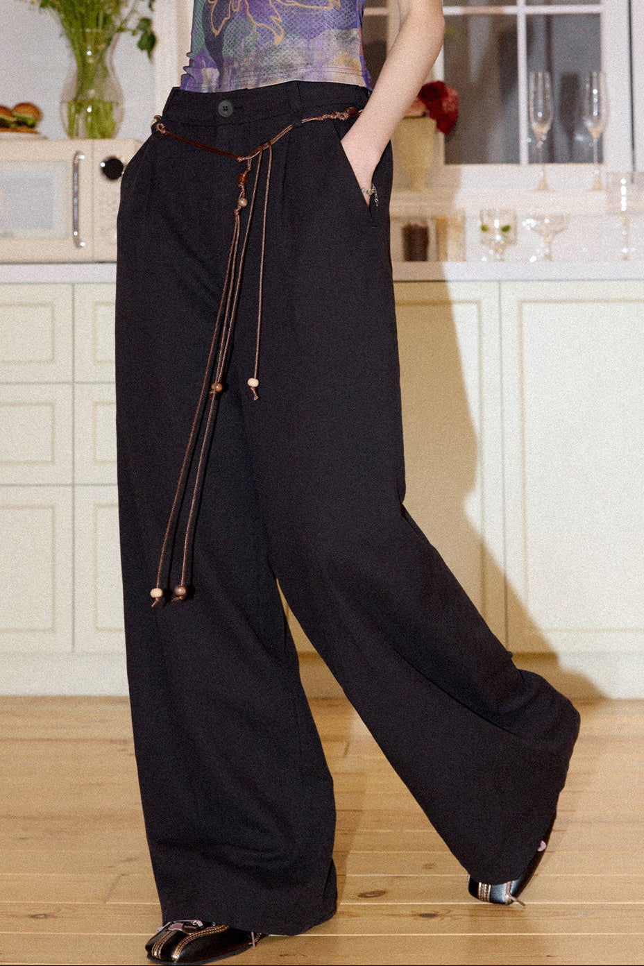 Lyocell Linen Beaded Pants
