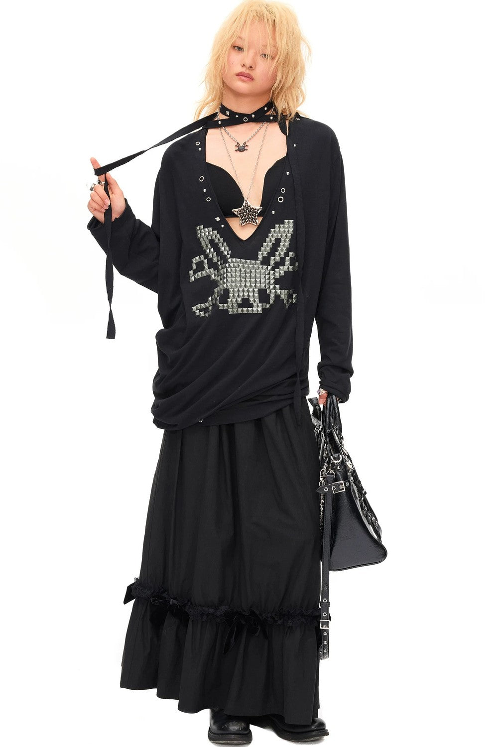 Studded Rabbit Skull Top