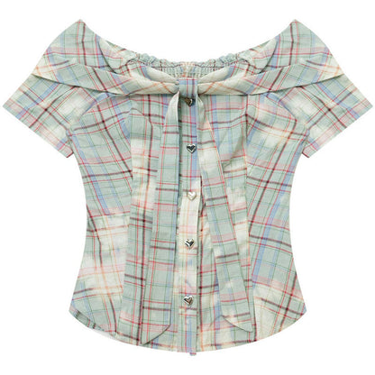 Mist Green Off-Shoulder Blouse