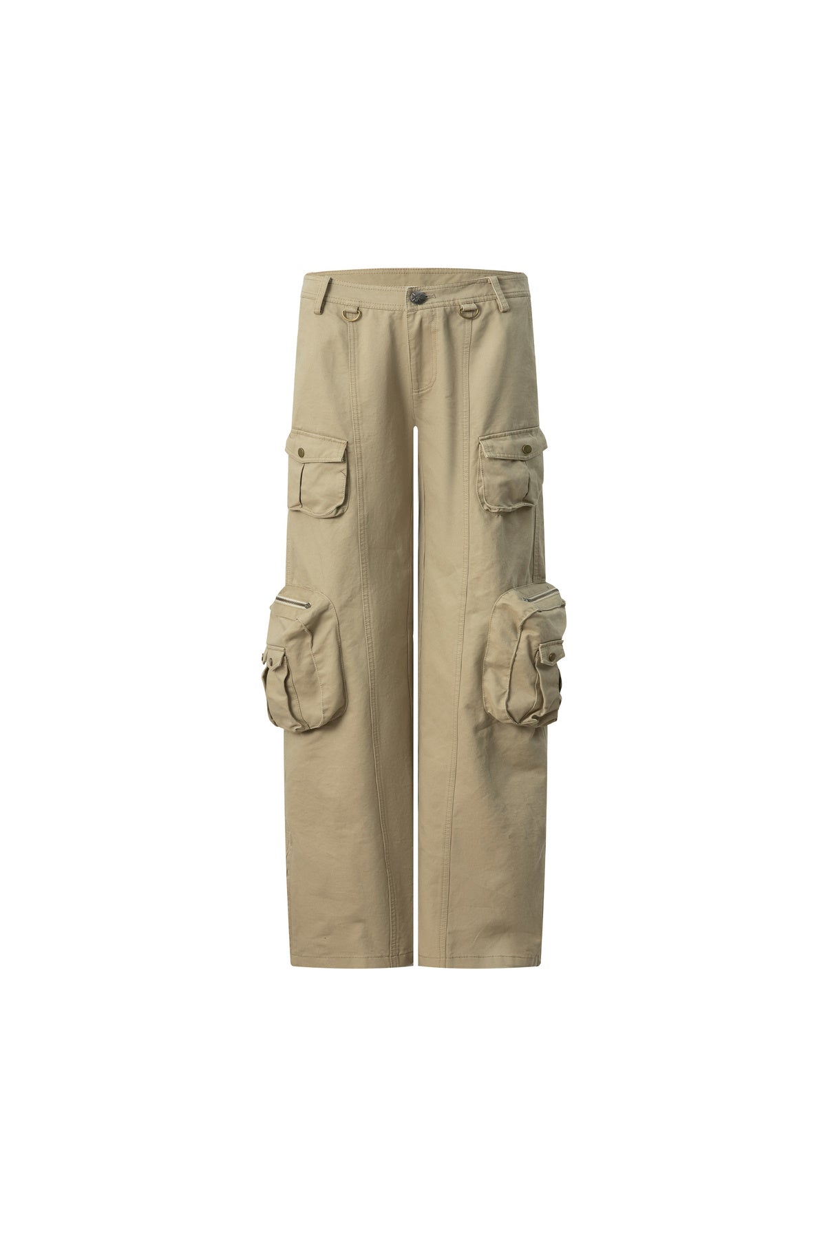 Washed Cotton Straight Cargo Pants
