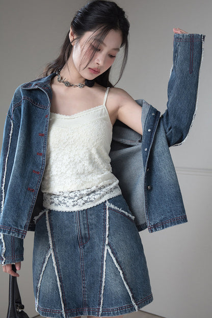 Knitted Lace Shadow Floral Camisole