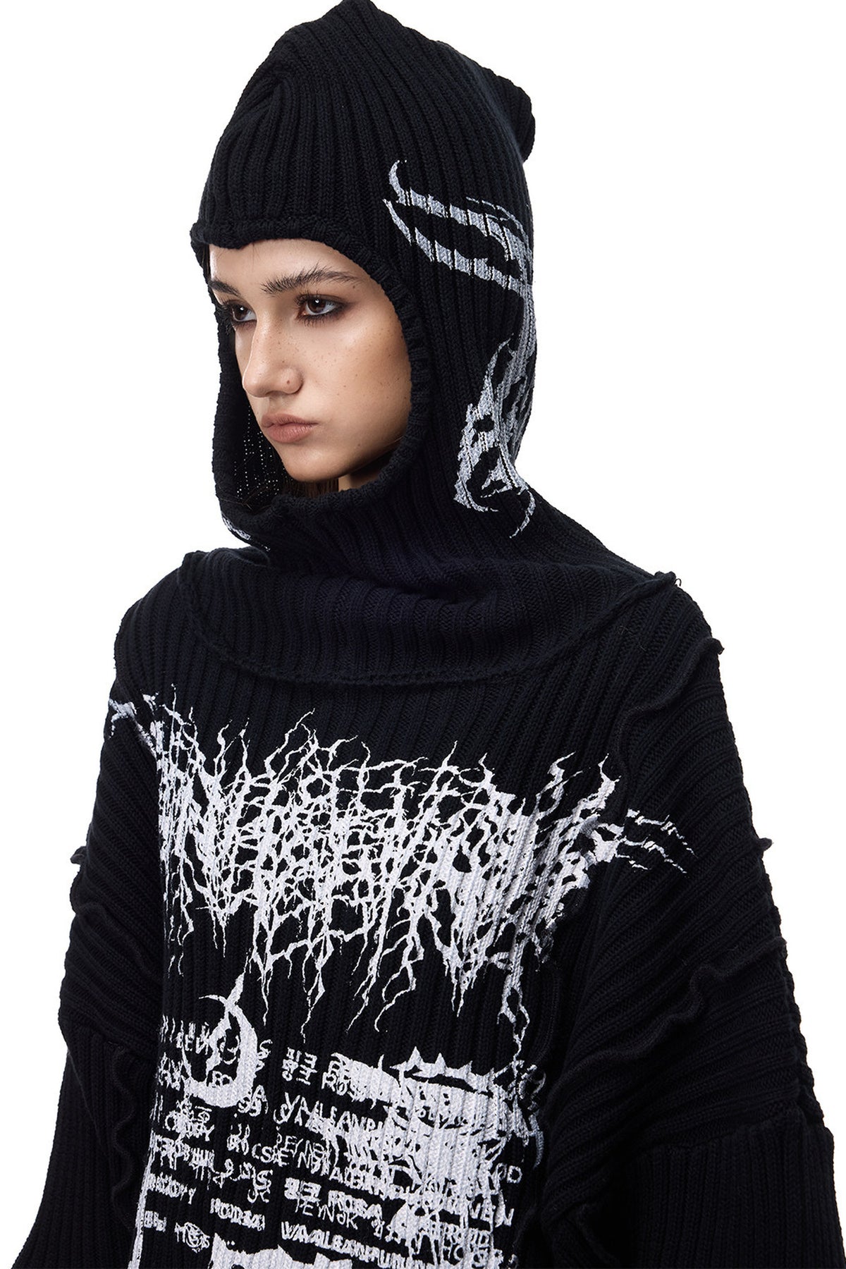 Y2K Patchwork Hooded Knit Hoodie