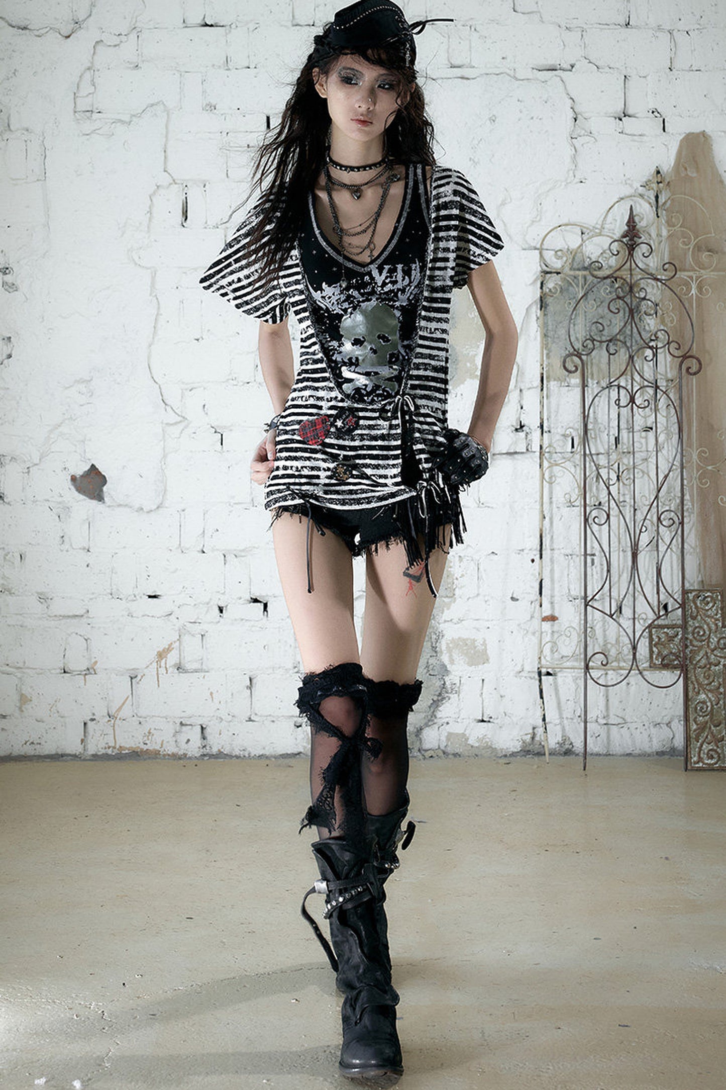 Vintage Asymmetrical Printed Top