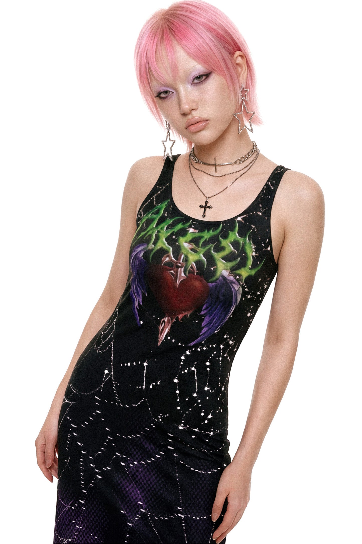Gothic Slim-Fit Tank Dress