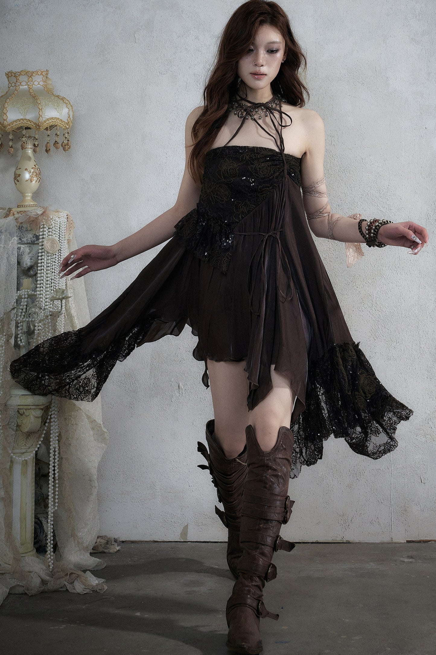 Romantic Lace Chiffon Skirt