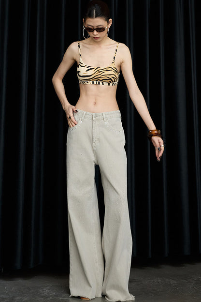 Desert Star Rhinestone Wide-Leg Jeans