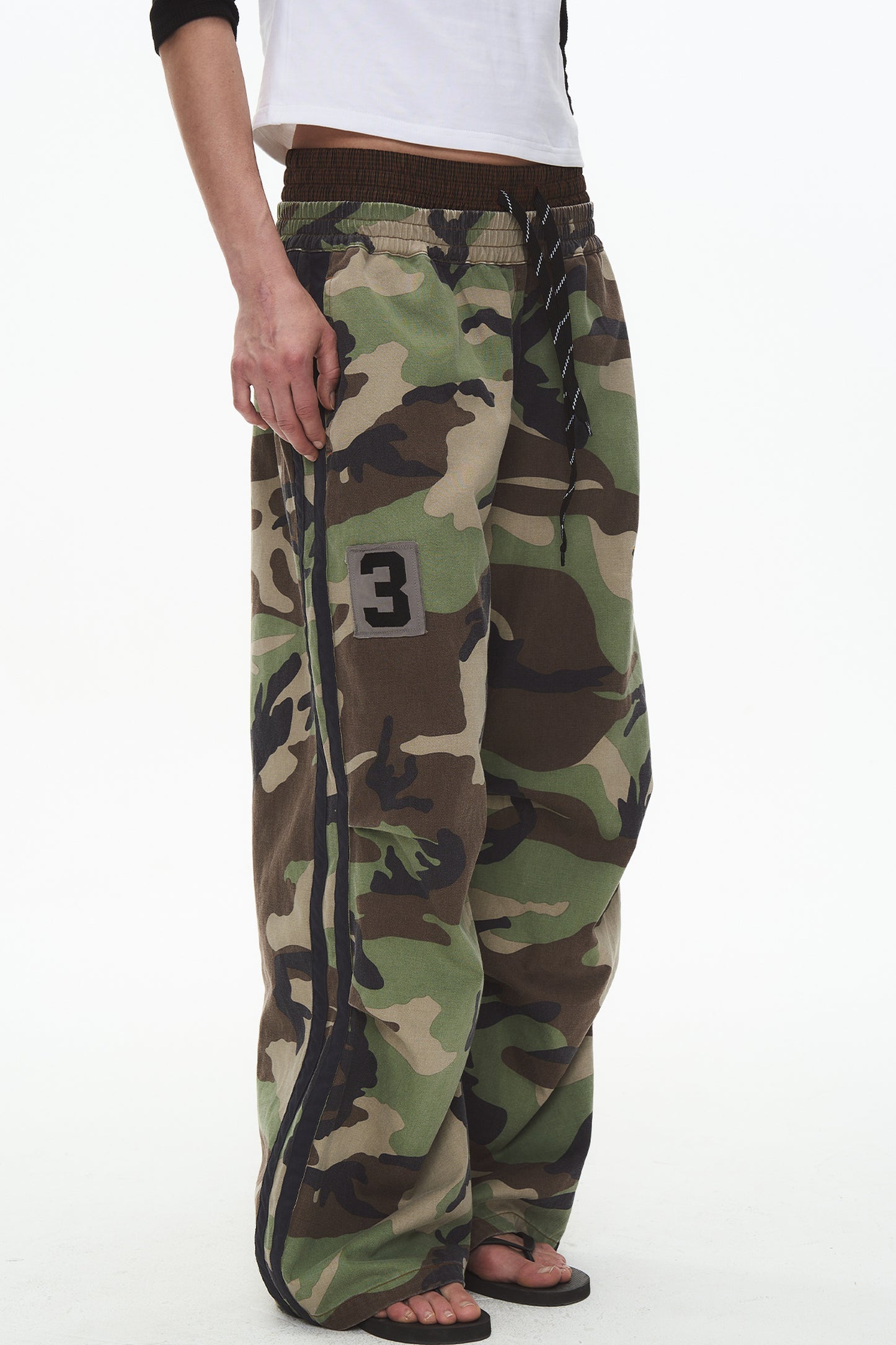 Retro Double-Waist Camouflage Pants