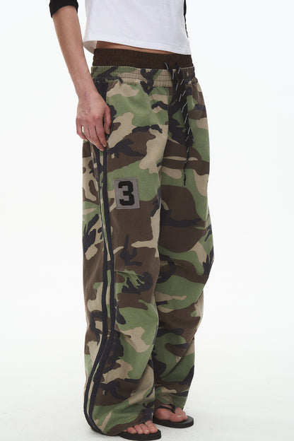 Retro Double-Waist Camouflage Pants