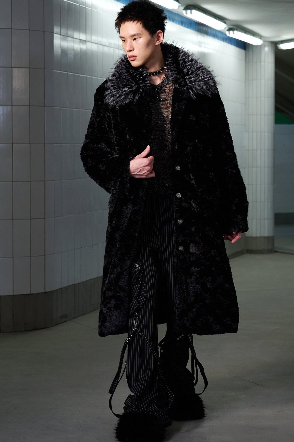 Faux Fur Patchwork Coat