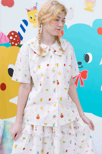 Sweets Print Short-Sleeved Shirt