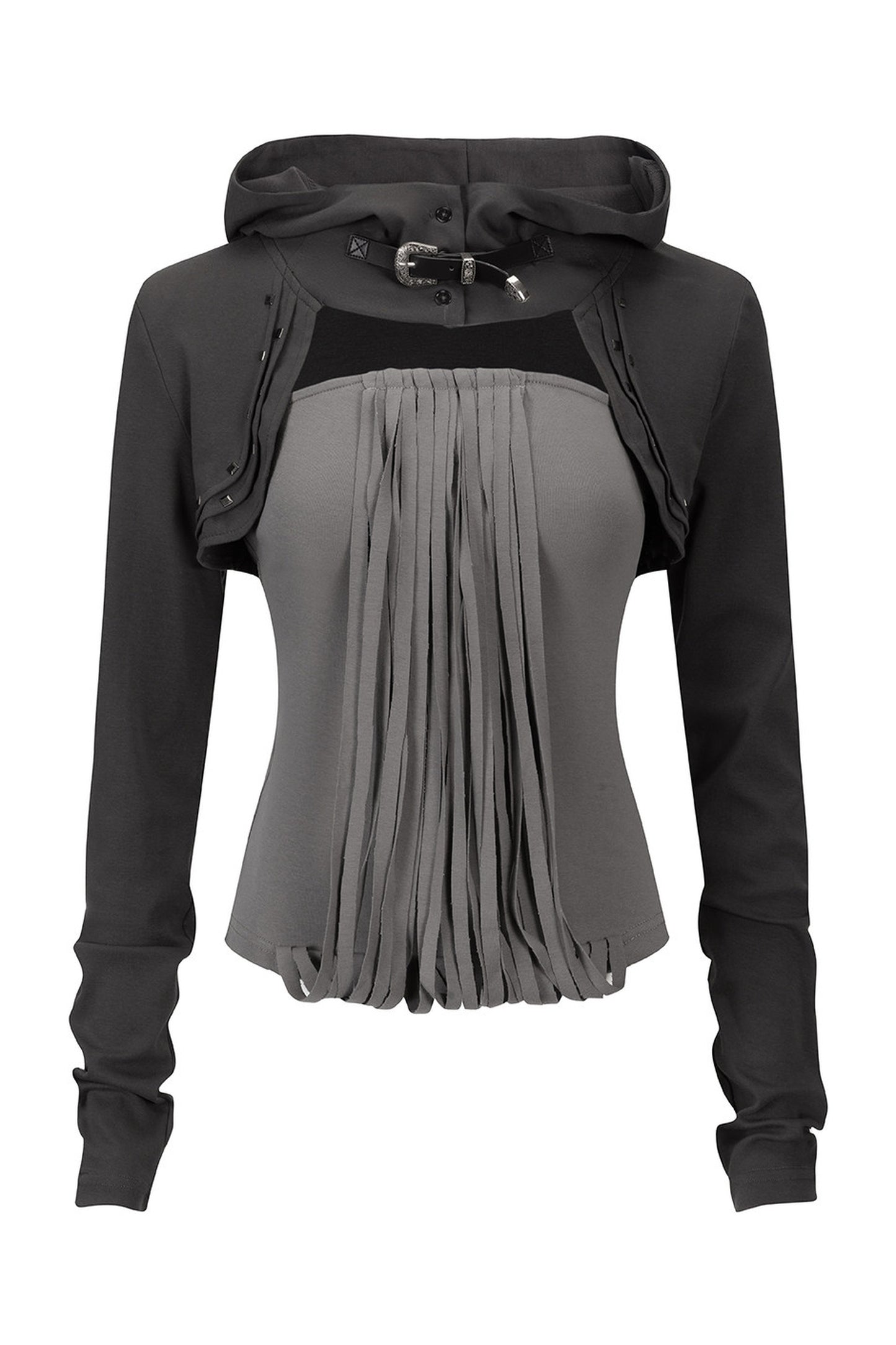 Real Two-Piece Tassel Studded Top Set