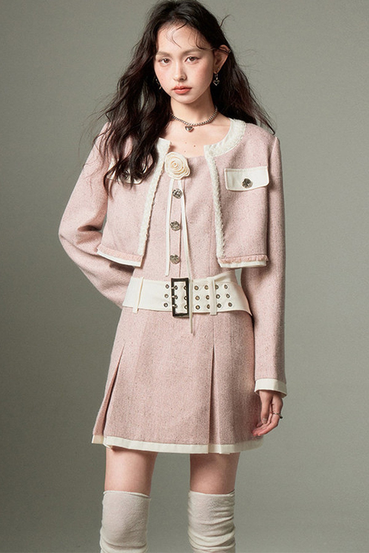 Elegant and Slimming 3D Rose Jacket Set-Up