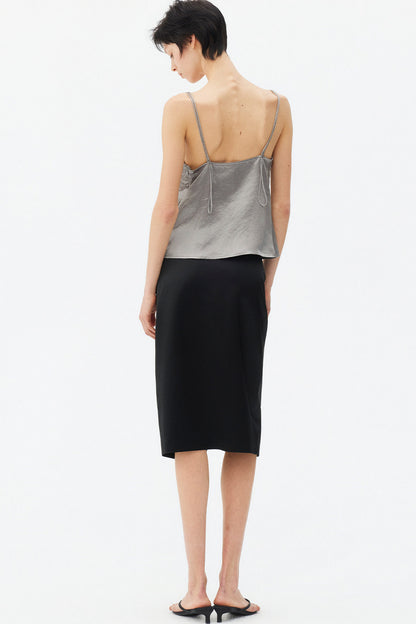 Thin Strap Satin Camisole and Mermaid Skirt Set-Up