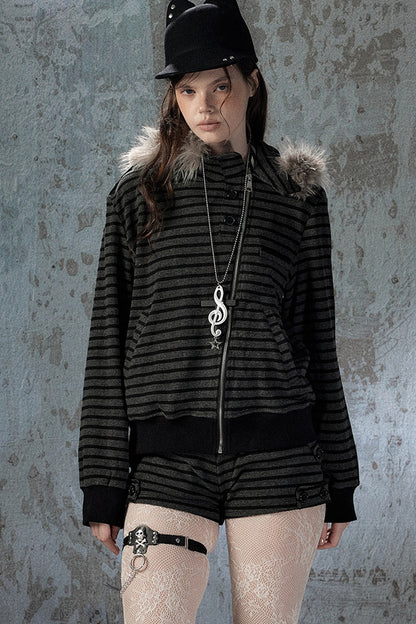 Slim-Fit Striped Shorts