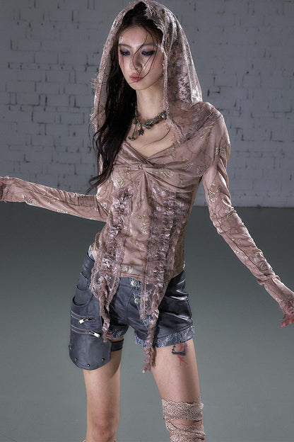 Asymmetrical Detachable Leather Shorts