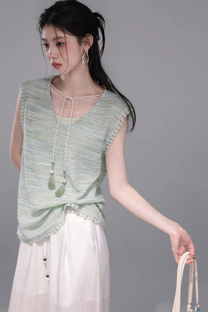 Ice Green Knit Tank Set