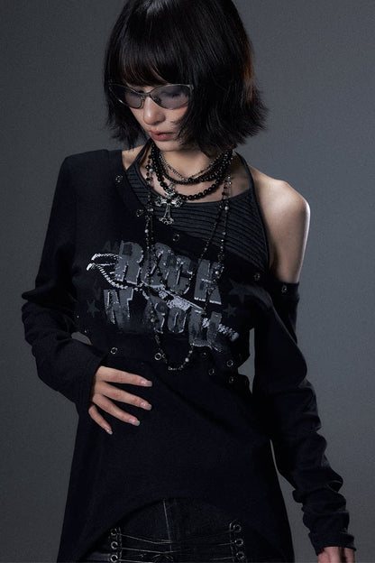 Cut-Out Asymmetrical Rock T-Shirt
