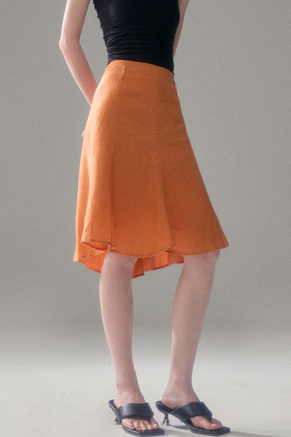 Tencel Linen A-Line Fishtail Skirt