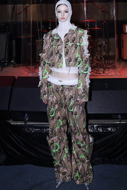 Y2K Camouflage Metal Studded Jacket